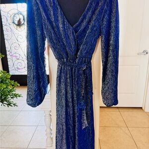 Elegant Blue Long Sleeve Dress